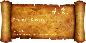 Aranyi Kevin névjegykártya